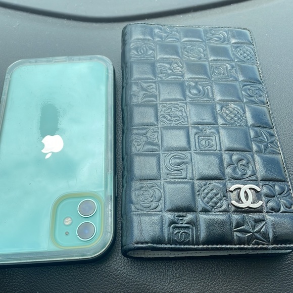 🖤💙 Chanel Icon 2-Fold Wallet Long Bi-Fold  Black - Picture 4 of 4